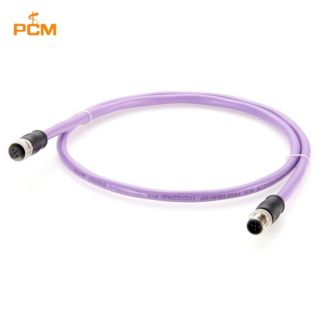 Profibus PLC Programming Cable M12 B-Coded Connector RS485 DP Bus Communication Doubl Ended Industrial Fieldbus Coupler