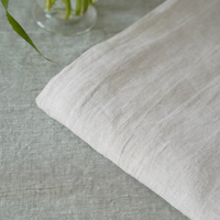 Nappe en lin lavé, élégante, style campagne française, blanche unie, avec effet froissé naturel, pour table à manger, décoration de mariage