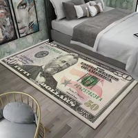 40x120cm Bester Preis Maßgefertigter Geldschein-förmiger Teppich 100-Dollar-Schein Teppich für Wohnzimmer 3D-Gedruckter Teppich