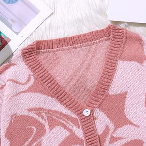 Tùy Chỉnh Thêu Cardigan Dài Tay Áo Màu Hồng Áo Len Mô Hình Phong Cách Người Đàn Ông Của Áo Len Chàng Trai Đan Mặc Giá Tốt Nhất - Product Image 4