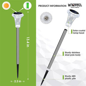 Lámpara Solar de Jardín con Forma de Bola de Cristal, Diseño de Gota de Agua, Estaca para Empotrar en el Suelo, Impermeable, Decoración Exterior para Césped, Patio y Camino - Product Image 4