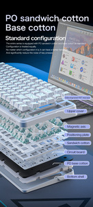 ATTACK SHARK X82PRO <span class=keywords><strong>Keyboard</strong></span> <span class=keywords><strong>Gaming</strong></span> nirkabel, papan ketik mekanik sumbu magnetik RGB tiga Mode, bisa dibawa samping 8K - Product Image 4