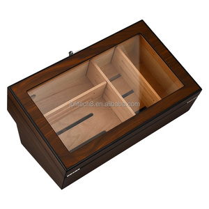Wholesale Modern Design Walnut Wood Grain Painted <b>Cabinet</b> Wooden Cigar Box Humidor with Lacquer Technics Hygrometer Humidifier - Product Image 5