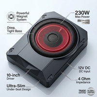 Haut-parleur de voiture 230W, caisson de basses actif de 10 pouces, mince, sous le siège, basses profondes, aimant puissant, 4 ohms, amplificateur actif 12V