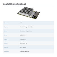 Module d'affichage matriciel LED 8*8, 64 pixels, carte cascade DIN CLK CS pour projets de texte défilant Arduino