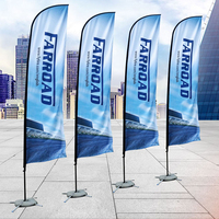 Drapeau de plage personnalisé avec impression sur mesure, en polyester, origine Chine, pour publicité extérieure et promotion.
