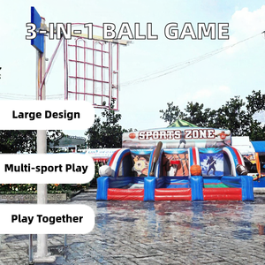 Juego Inflable Gigante 3 en 1 para Deportes y Carnavales, con Material de PVC y Capacidad para 8 Personas, para Zona Deportiva - Product Image 2