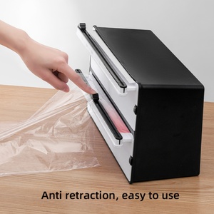 Distributeur de film alimentaire magnétique flexible en plastique avec coupeur coulissant, nouveau design, rechargeable, pour réfrigérateur - Product Image 4