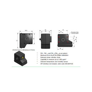 เซ็นเซอร์ตรวจจับฝุ่นละออง Alphasense OPC-N3 PM2.5 ช่วงตรวจจับ 0.35 ถึง 40 ไมครอน เครื่องตรวจสอบคุณภาพอากาศ - Product Image 4