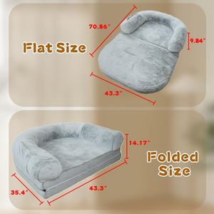 Lit géant surdimensionné <span class=keywords><strong>pour</strong></span> <span class=keywords><strong>chien</strong></span> humain matelas en mousse confortable coussin relaxant adapté aux adultes enfants chiens et chats - Product Image 4