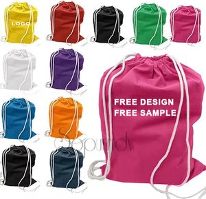 Totebag กระเป๋าเป้สะพายหลังผ้าใบแคนวาสแบบหูรูดไม่มีลวดลายนำกลับมาใช้ใหม่ได้ - Product Image 1