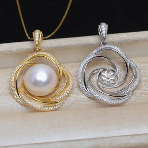 จี้เงินแท้ S925 ยี่ห้อ Wenchi สำหรับทำจี้มุก DIY ขนาด 16-17 มม. อุปกรณ์เสริม ฐานเปล่าสำหรับใส่จี้ รุ่นกึ่งสำเร็จรูป 13994 - Product Image 1