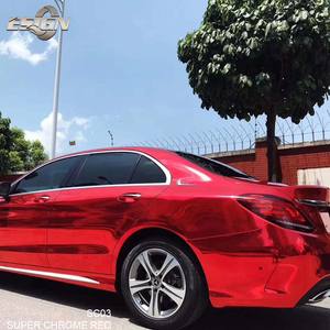 Mirror Chrome Red Car Wrapping Film PET Material Anti Scratch UV Proof Color Changing Air Bubble Free Flag - Product Image 3