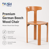 Chaise de salle à manger en bois de hêtre allemand, assise ronde, dossier courbé, design en bois courbé pour la maison, restaurant, café, hôtel, bistrot