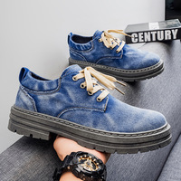 Baskets confortables, légères et respirantes, taille 48, style marche, bottes en jean pour hommes, grandes tailles