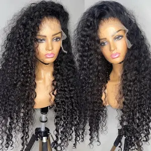 Kinky Straight Wig With Afro Kinky Curly Baby Hair 13X4 HD Lace Front Human Hair Wigs Natural Hairline Kinky Edges Curly Hair