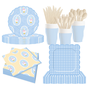 ชุดจานกระดาษลายวาฟเฟิลธีมสัตว์ ดีไซน์ใหม่ DAMAI ลายห่าน สุขสันต์วันเกิด พร้อมผ้าเช็ดปาก แก้วน้ำ และชุดอุปกรณ์บนโต๊ะอาหารแบบใช้แล้วทิ้ง - Product Image 2