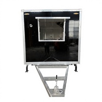 Camion de restauration mobile en acier inoxydable à 4 roues pour barbecue, chariot à glaces, remorque alimentaire, grill, garantie 1 an pour les snacks aux États-Unis