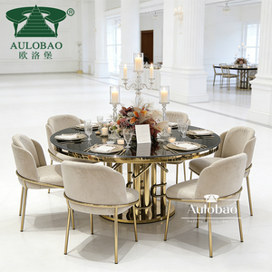 Modern Restaurant Stainless Steel <b>Round</b> Wedding <b>Tables</b> and Chairs for Events - Product Image 4