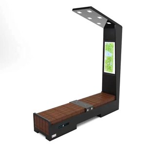 Système audio extérieur intelligent à énergie solaire avec écran publicitaire, design moderne, chargement mobile sans fil/USB, en acier inoxydable - Product Image 4