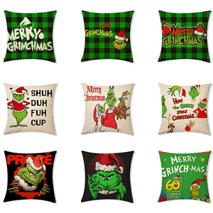 Fundas De Almohada personalizadas de alta calidad de la serie <span class=keywords><strong>Merry</strong></span> Christmas Grinch para la decoración del hogar Hotel Hospital - Product Image 2