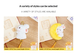 Pendentif en peluche lapin de dessin animé, cadeau pour sac d'école mignon pour fille, breloque modèle JYSS pour clé de voiture, sac à main, portefeuille, cadeau pour femme - Product Image 4
