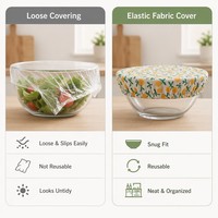 Couvre-bol réutilisable en coton pur avec motif fraise, pliable et isolant, en cire d'abeille de qualité alimentaire, anti-poussière, avec couvercle pour bols et pain