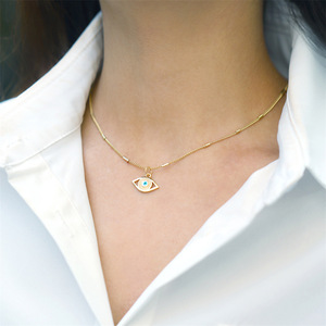 Collier mauvais œil en acier inoxydable plaqué or, chaîne, Style rétro, haute qualité, bijou mauvais œil, <span class=keywords><strong>2022</strong></span>, livraison gratuite - Product Image 2