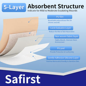 رغوة البولي يوريثان الطبية شفافة الجرح خلع الملابس لداء السكري سريع الشفاء سيليكون رغوة خلع الملابس مع الحدود - Product Image 2