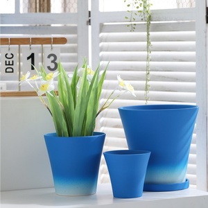 Personnalisation Pot de fleur en céramique de style simple, jardinière de fleur de dégradé bleu Klein pour la déco de <span class=keywords><strong>jardin</strong></span> à la <span class=keywords><strong>maison</strong></span> - Product Image 5