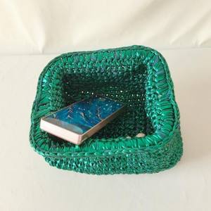 涤纶金属色钩针编织女式日用手拿包时尚优雅纯手工针织手袋翻盖式闭合中国大陆 - Product Image 6