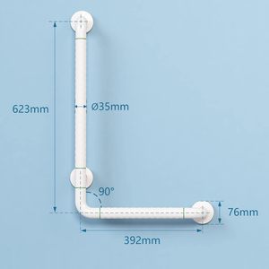 <span class=keywords><strong>Barre</strong></span> d'appui d'<span class=keywords><strong>angle</strong></span> sur mesure <span class=keywords><strong>pour</strong></span> baignoires et douches, en ABS et acier inoxydable, élégante, en forme <span class=keywords><strong>de</strong></span> L, <span class=keywords><strong>pour</strong></span> une sécurité accrue - Product Image 3