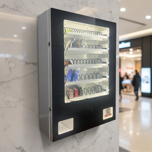 Distributeur automatique de préservatifs miniatures, système de paiement par code QR, carte de crédit, jetons, monnaie, matériau métallique durable, LED - Product Image 2