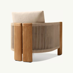 Sang trọng Đương Đại Gỗ Tếch ngoài trời giải trí <span class=keywords><strong>Patio</strong></span> đồ nội thất sofa đặt sân sau với vải cho bãi biển công viên biệt thự khách sạn khu nghỉ mát - Product Image 3