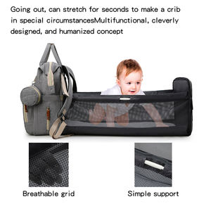 Poussette de maternité multifonctionnelle pliable <span class=keywords><strong>et</strong></span> imperméable à la mode en nylon portable Sac à couches pour maman - Product Image 2