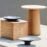 Table basse nordique en teck anti-corrosion pour hôtel, jardin, cour, balcon, villa, résistante à l'eau et au soleil, mobilier d'extérieur