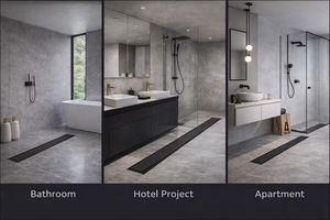 Desagüe <span class=keywords><strong>de</strong></span> Ducha Lineal Rectangular <span class=keywords><strong>de</strong></span> Acero Inoxidable 304, Desagüe <span class=keywords><strong>de</strong></span> Piso Invisible para Baño y Hotel - Product Image 6