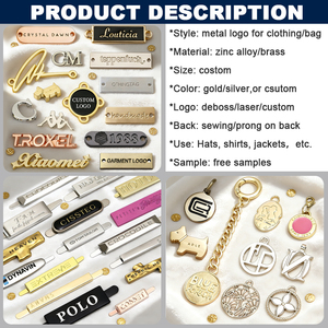 Etiqueta Metálica con Letras Plateadas, Logotipo Personalizado, Placa Metálica para Bolsos, Etiqueta Metálica con Pedrerí<span class=keywords><strong>a</strong></span> Incrustada - Product Image 4