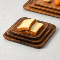 Plateau de service vintage en noyer et acacia Estick, plateau en bois pour servir les aliments, assiettes, plateau en bambou pour servir le café et les aliments