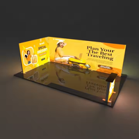 Stand Modular Personalizado para Ferias Comerciales con Marco de Aluminio e Iluminación LED, Sistema de Exhibición Portátil