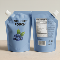 Emballage liquide en sachet avec bec verseur, en plastique imprimé personnalisé, écologique, 100 ml, 250 ml, 500 ml, pour jus de fruits, bière
