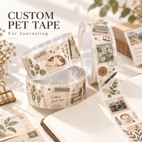 Rouleaux de ruban adhésif PET personnalisés brillants pour la décoration de journaux, fournitures de scrapbooking DIY