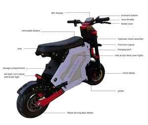 2025 son sürüm Molo 5 60v 72v 7000w 10000w E <span class=keywords><strong>Scooter</strong></span> çıkarılabilir pil çift mekanizmalı uzun menzilli EBS ile 100-150km Escooter - Product Image 2