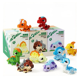 Jouets de puzzle 3D dinosaures, blocs de construction en briques, modèle animal créatif, micro-blocs, assemblage DIY, ornement de collection, enfants et adultes - Product Image 2