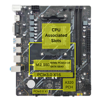 PANDL Set Kombinasi Desktop Gaming A320 AM4 2X DDR4 RAM M2 SATA3.0 SSD PCIe3.0X16 dengan AMD Ryzen 3 2200G Motherboard A320M