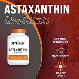 Capsules molles d'astaxanthine antioxydante OEM/ODM les plus vendues, entièrement végétariennes, pour le soutien des articulations, de la peau et des yeux chez l'adulte, marque privée - Product Image 2