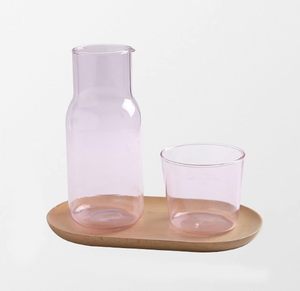 500ml Colored Borosilicate Glass Water Jug <b>Lid</b> Nordic Style Customizable Logo Business Gift for Hotel Restaurant Use - Product Image 3