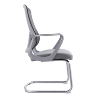 Chaise fixe de bureau ergonomique au design moderne en gros nouveau tissu gris avec accoudoir réglable