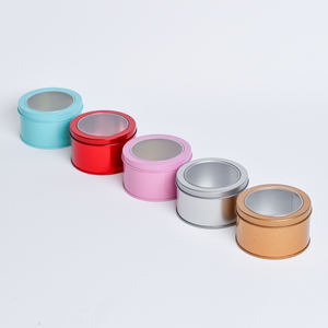 Contenedor de almacenamiento de latas redondas con impresión de logotipo personalizado, latas con tapa de ventana transparente de bajo <span class=keywords><strong>precio</strong></span> para pasteles, dulces y dulces - Product Image 2