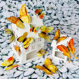 Stile moderno 3D IN PVC Colorato Autoadesivo Della Parete Della Farfalla A Doppio Strato del Frigorifero Della Farfalla Della Decalcomania Della Parete di Festa di Compleanno Decor <span class=keywords><strong>Farfalle</strong></span> - Product Image 5